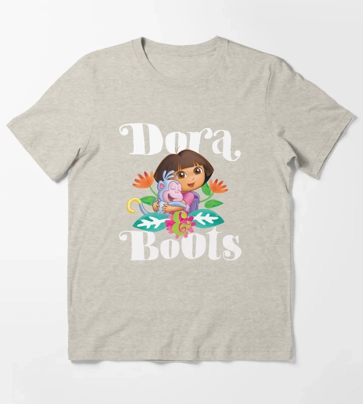 Dora the Explorer Dora and Boots Hugging Portrait T-Shirt Cream