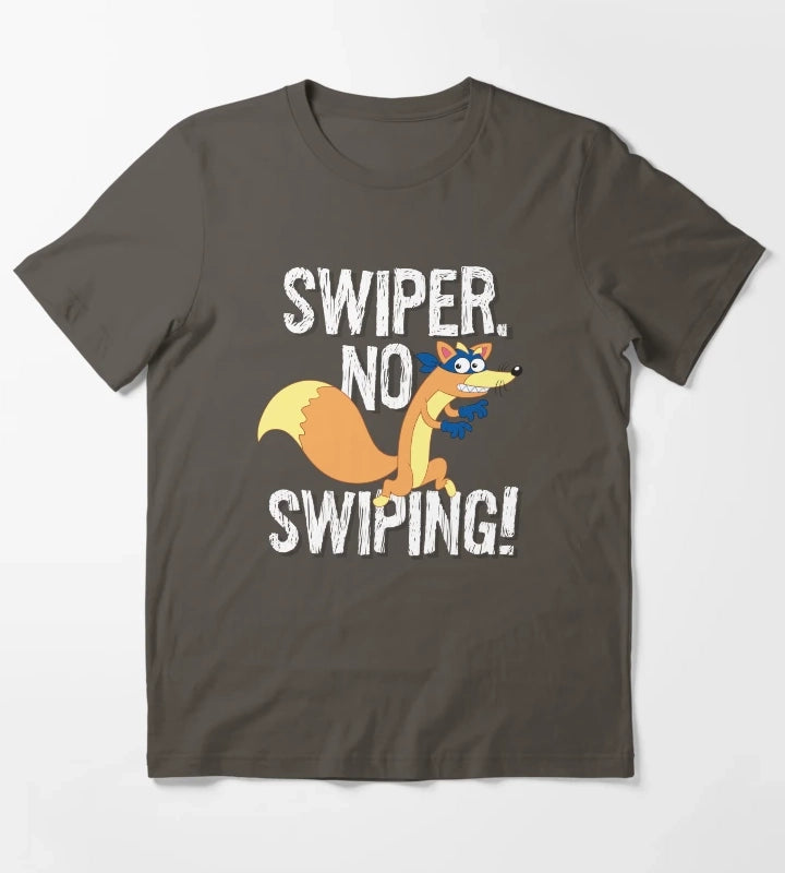 Dora the Explorer Swiper No Swiping Fox Bandit T-Shirt Dark Grey