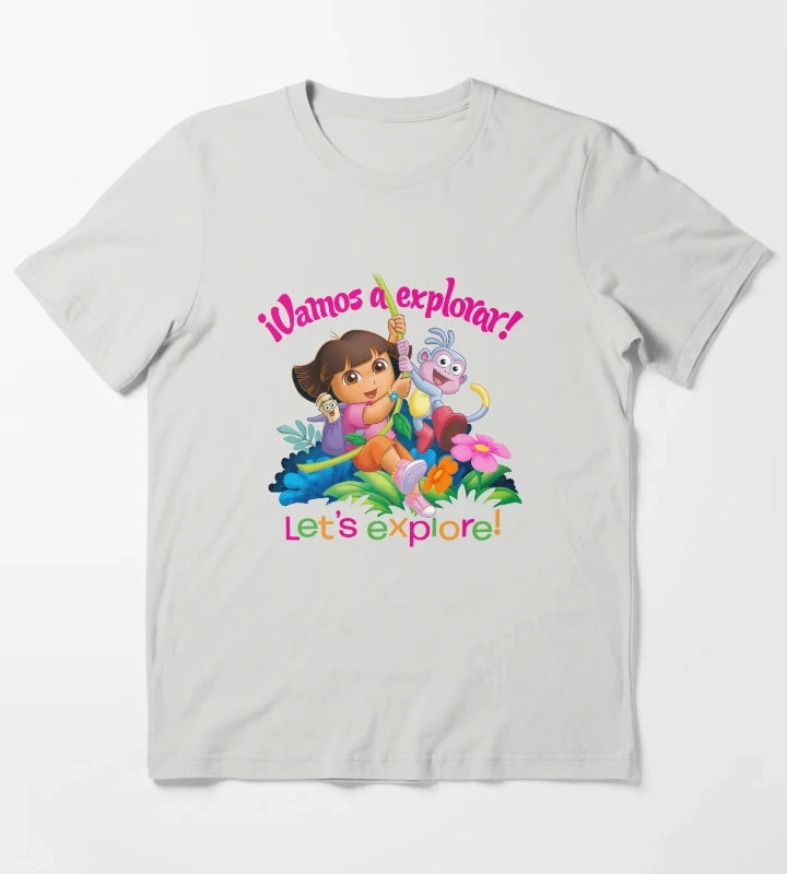 Dora the Explorer Vamos A Explorer Dora and Boots T-Shirt Light Grey