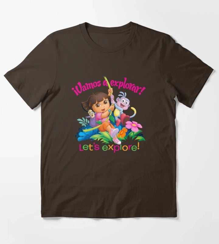 Dora the Explorer Vamos A Explorer Dora and Boots T-Shirt Brown