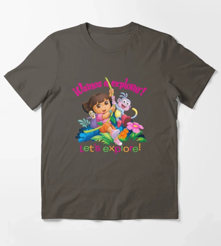 Dora the Explorer Vamos A Explorer Dora and Boots T-Shirt Dark Grey
