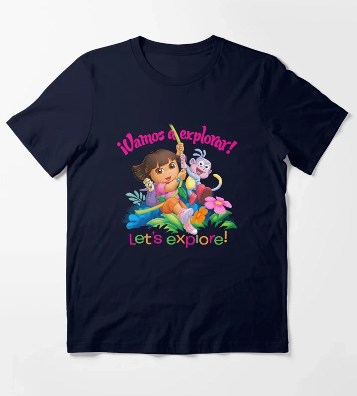 Dora the Explorer Vamos A Explorer Dora and Boots T-Shirt Navy