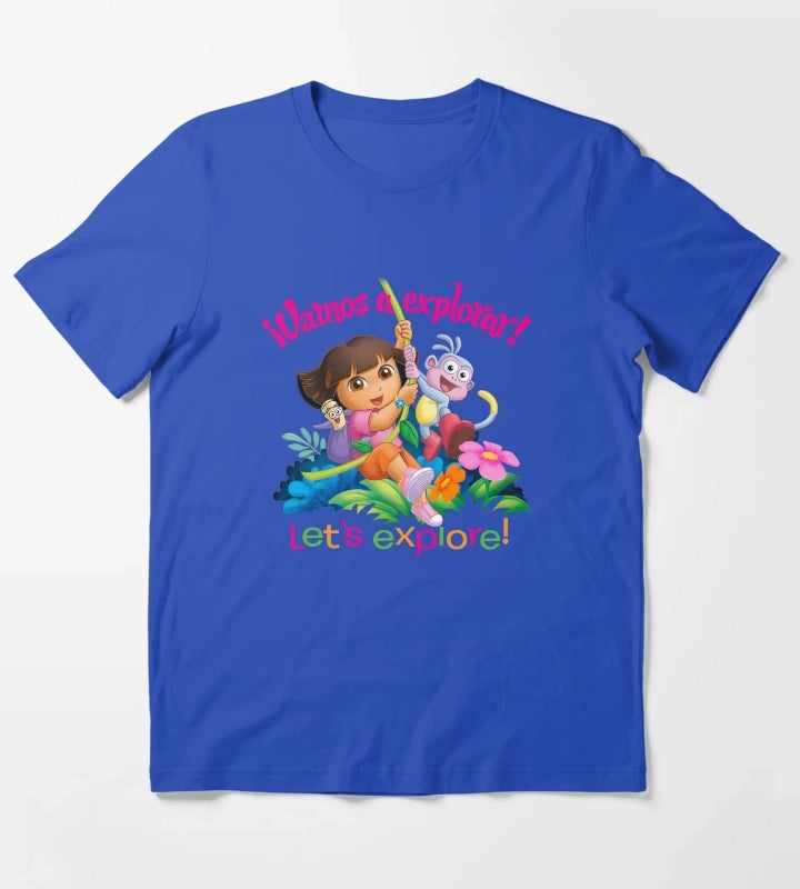 Dora the Explorer Vamos A Explorer Dora and Boots T-Shirt Blue