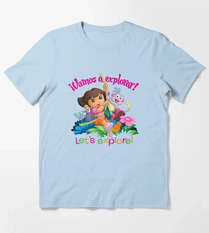 Dora the Explorer Vamos A Explorer Dora and Boots T-Shirt Sky Blue