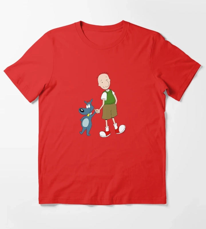 Doug Funnie and Porkchop Smoking Weed Cannabis Cartoon Art T-Shirt Red