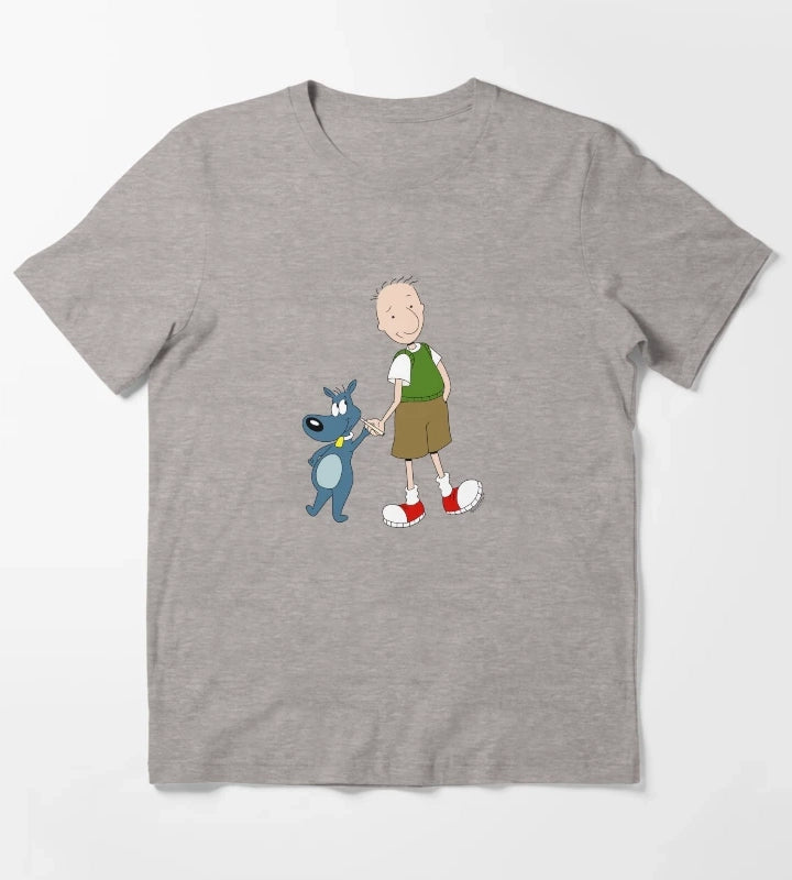 Doug Funnie and Porkchop Smoking Weed Cannabis Cartoon Art T-Shirt Heather Grey