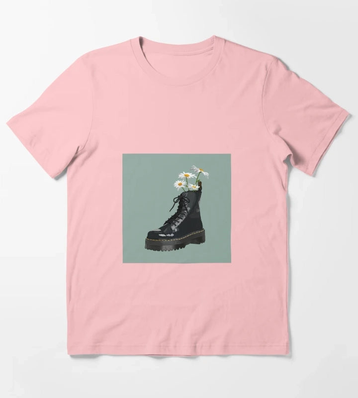 Dr Martens boot with flowers T-Shirt Dark Grey