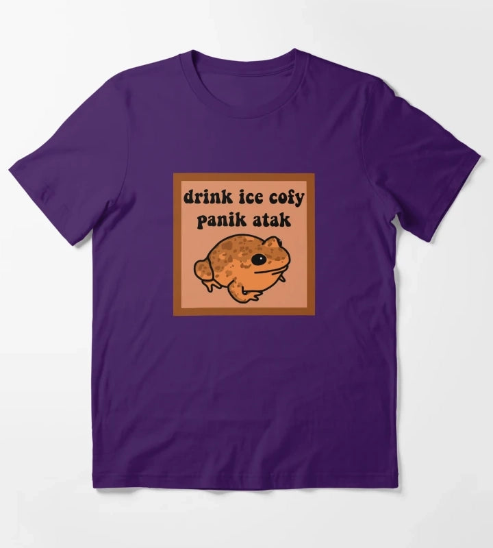 Drink Ice Cofy Frog T-Shirt Purple