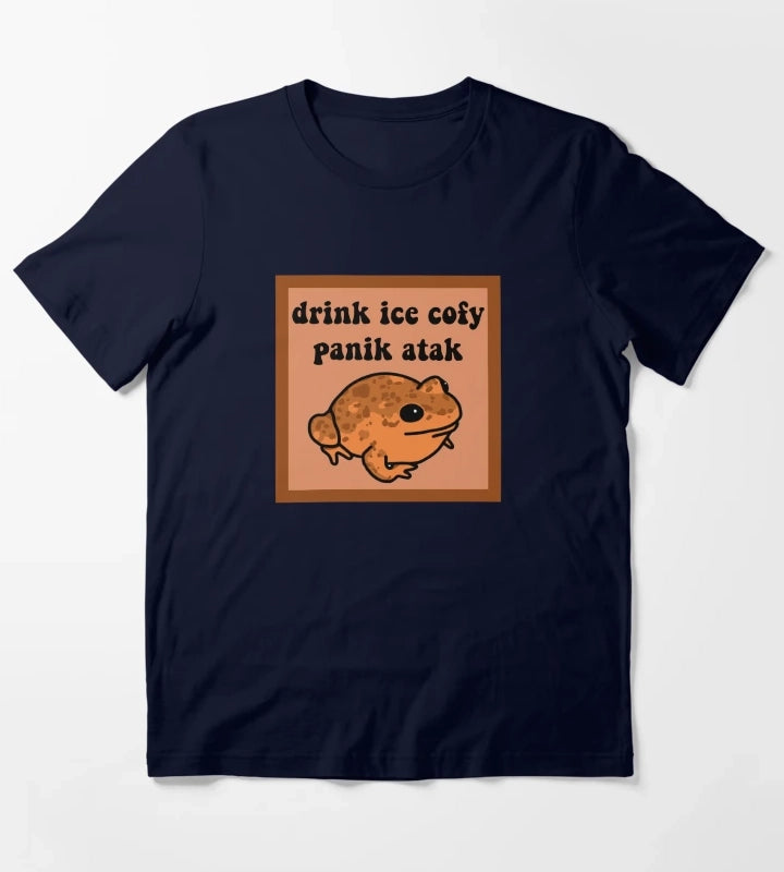 Drink Ice Cofy Frog T-Shirt Navy
