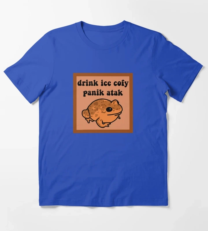 Drink Ice Cofy Frog T-Shirt Blue