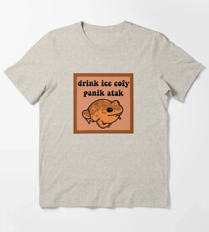 Drink Ice Cofy Frog T-Shirt Cream