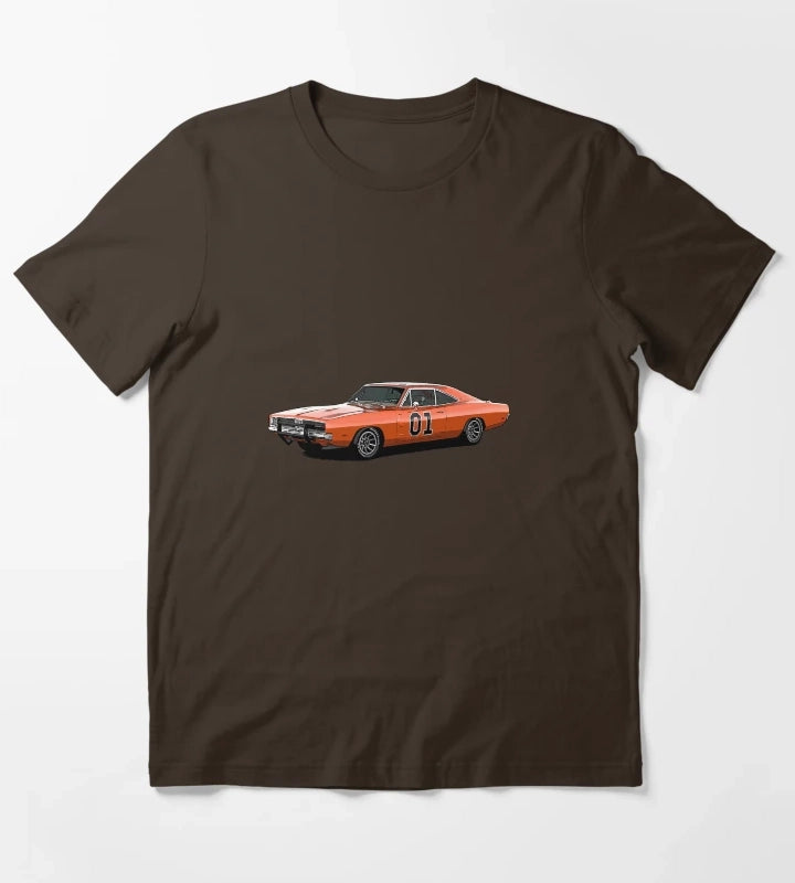 Dukes Of Hazard General Lee Car Print T-Shirt Brown