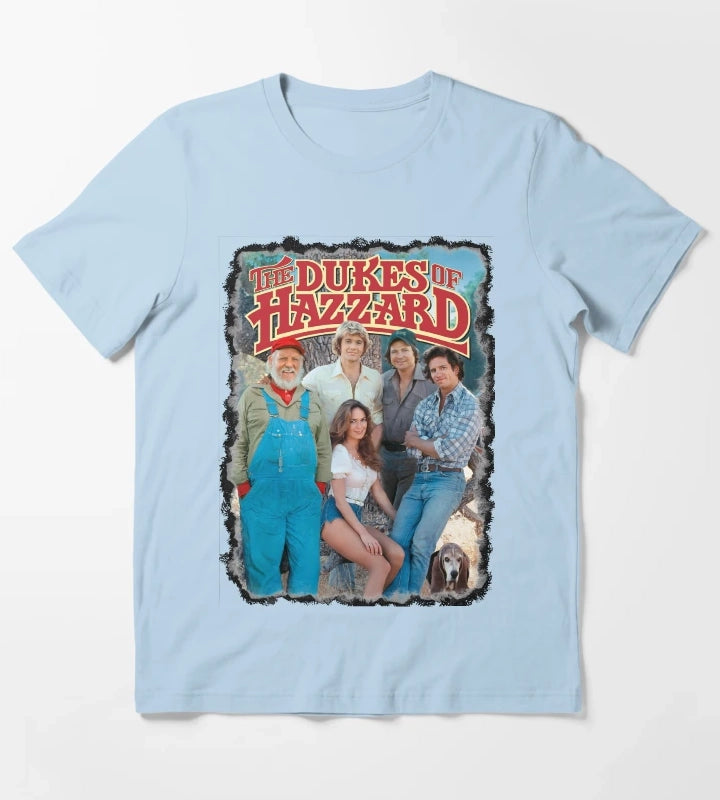 Dukes Of Hazzard Cast T-Shirt Sky Blue