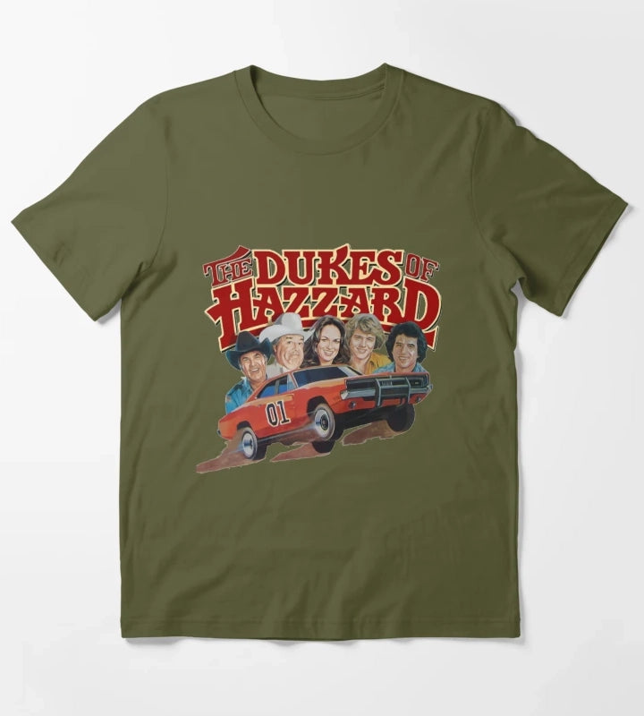 Dukes Of Hazzard Dukes of Hazzard and General Lee T-Shirt Olive Green