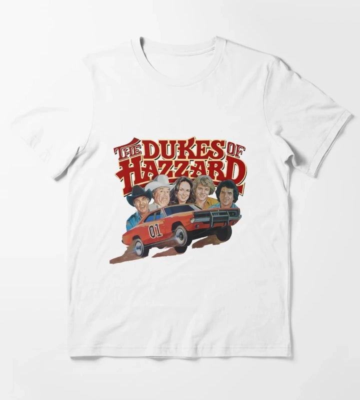 Dukes Of Hazzard Dukes of Hazzard and General Lee T-Shirt White