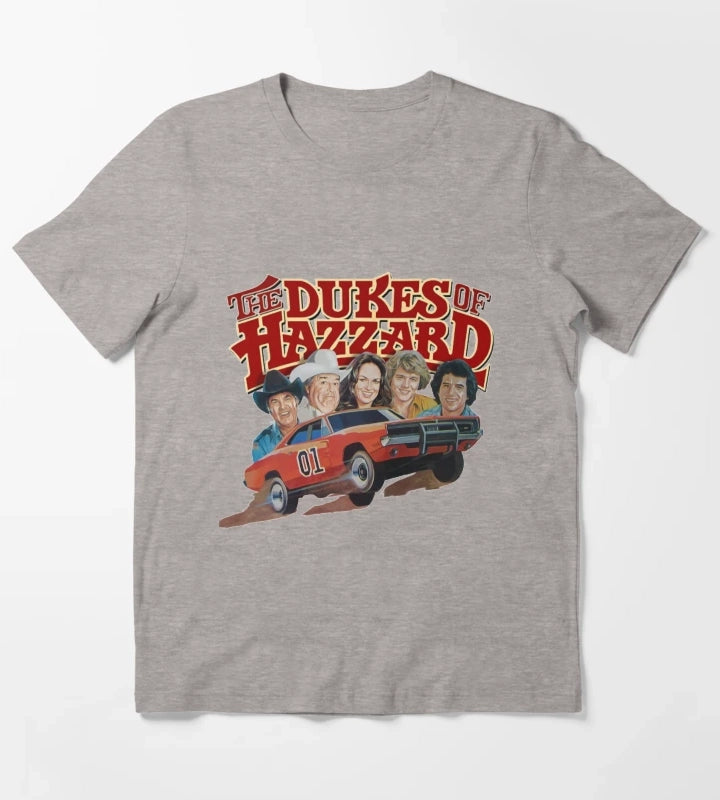 Dukes Of Hazzard Dukes of Hazzard and General Lee T-Shirt Heather Grey