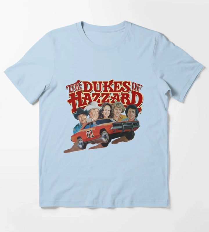 Dukes Of Hazzard Dukes of Hazzard and General Lee T-Shirt Sky Blue