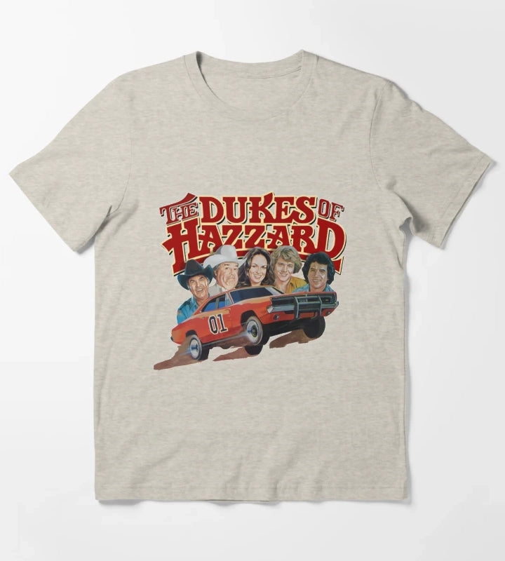 Dukes Of Hazzard Dukes of Hazzard and General Lee T-Shirt Cream