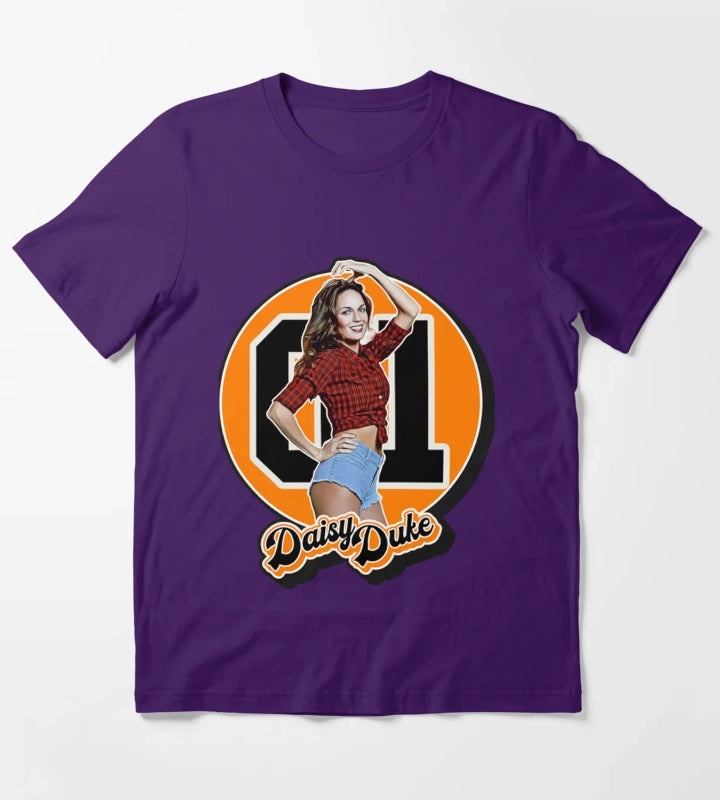 Dukes Of Hazzard TShirtRetro Style Daisy Duke Tribute T-Shirt Purple