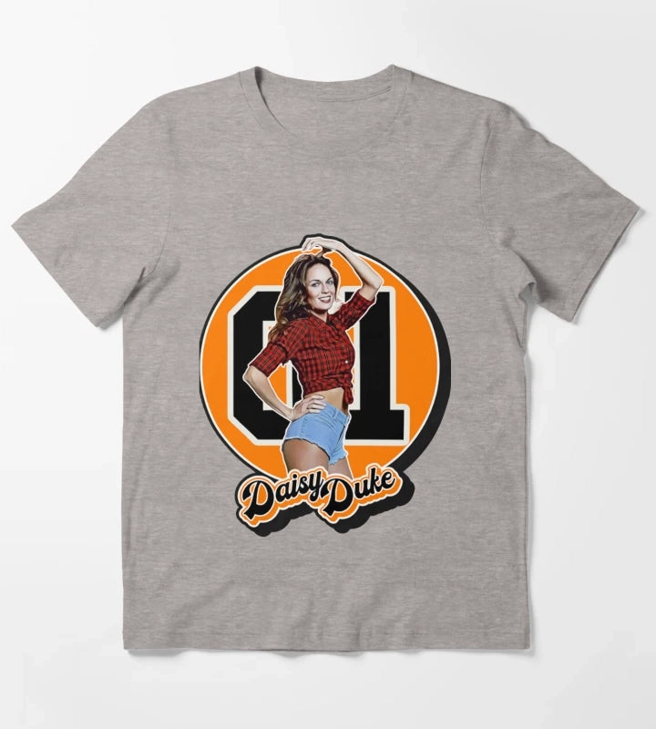 Dukes Of Hazzard TShirtRetro Style Daisy Duke Tribute T-Shirt Heather Grey