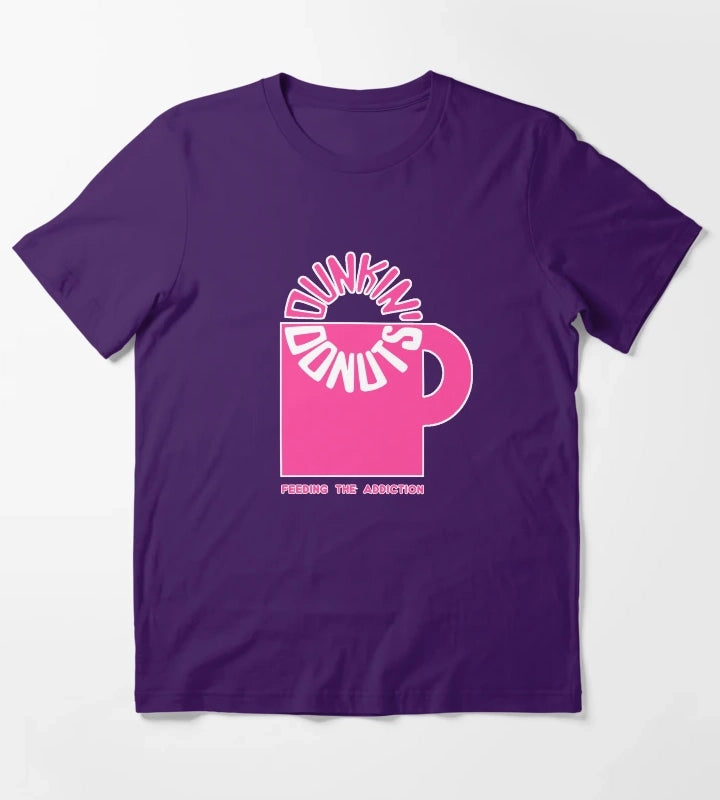 Dunkin Donuts Feed The Addiction Retro Logo T-Shirt Purple