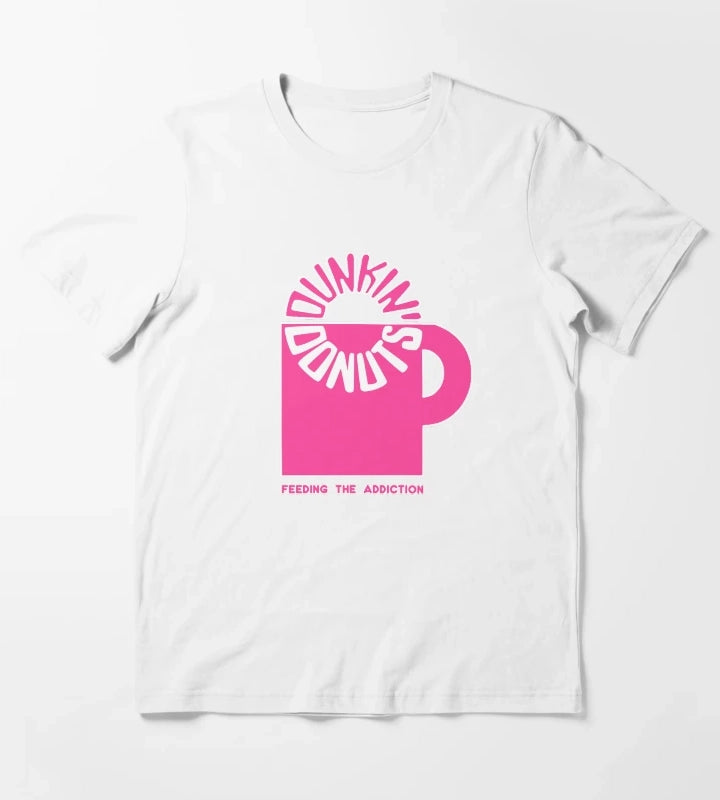 Dunkin Donuts Feed The Addiction Retro Logo T-Shirt White