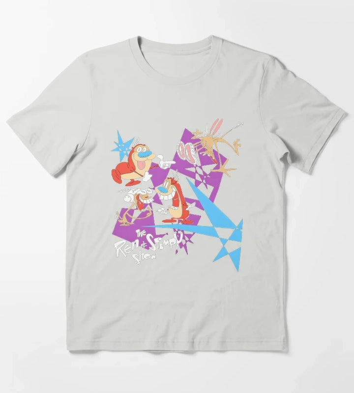 Duo of Expressive Animated Characters T-Shirt Light Grey