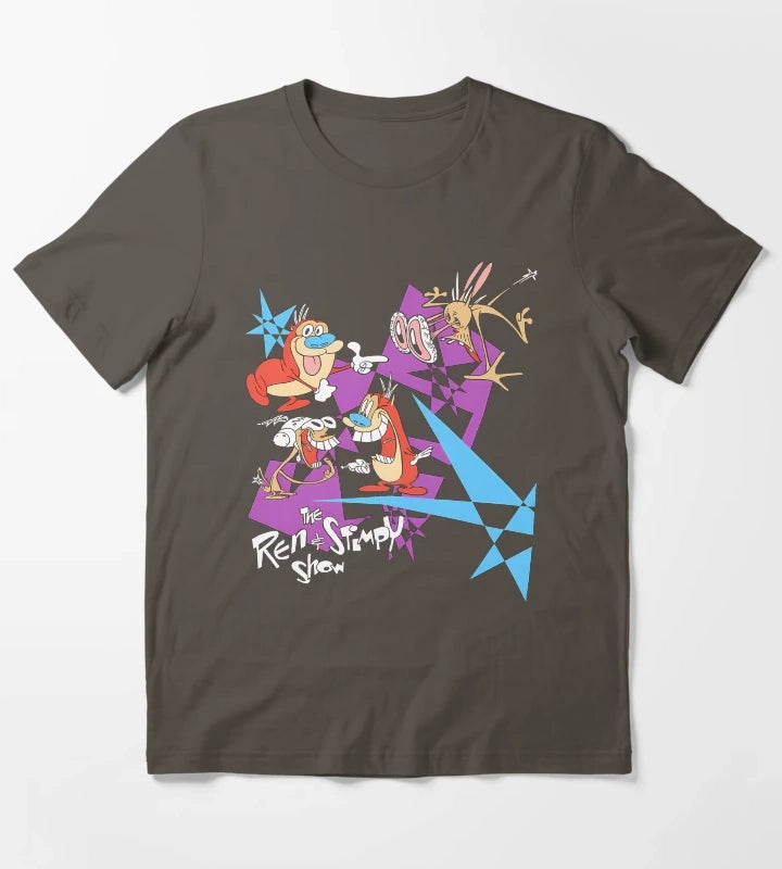 Duo of Expressive Animated Characters T-Shirt Dark Grey