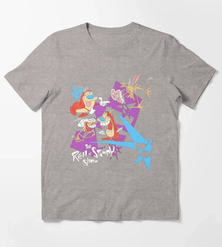 Duo of Expressive Animated Characters T-Shirt Heather Grey