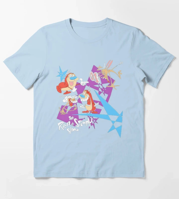 Duo of Expressive Animated Characters T-Shirt Sky Blue