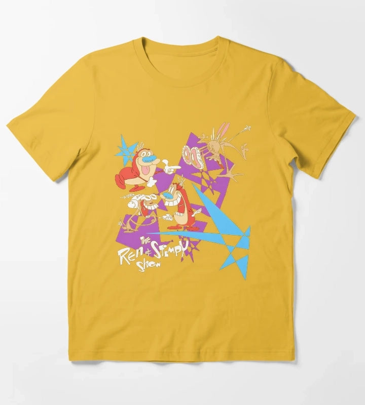 Duo of Expressive Animated Characters T-Shirt Yellow