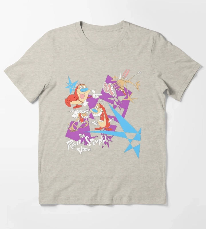 Duo of Expressive Animated Characters T-Shirt Cream