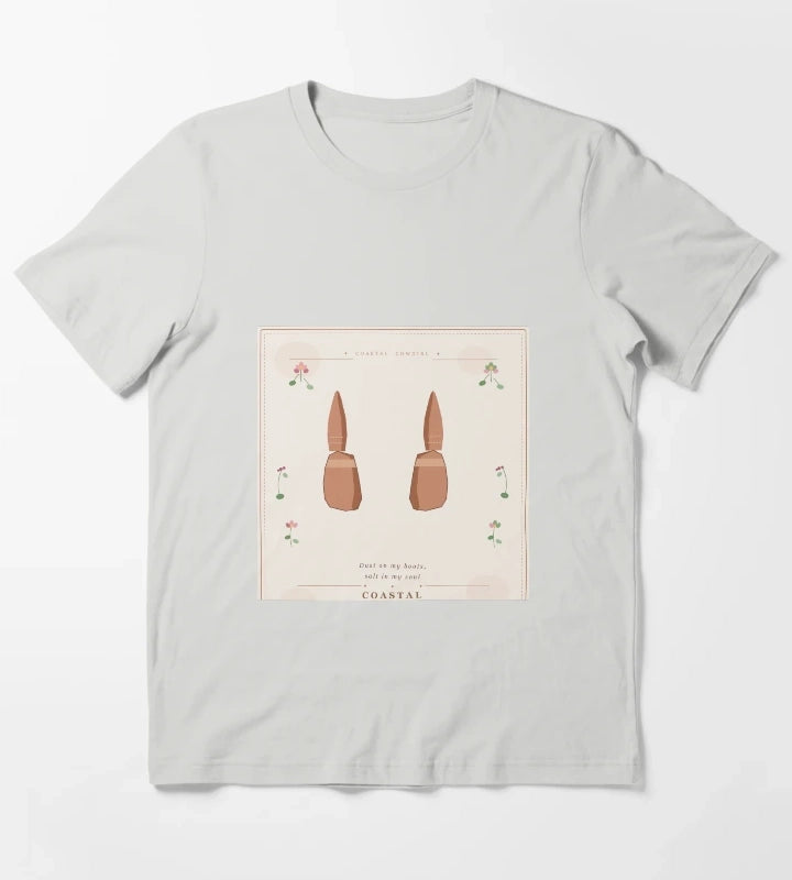 Dust On My Boots Salt In My Soul Vintage Cowgirl Floral T-Shirt Light Grey