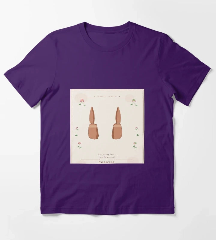 Dust On My Boots Salt In My Soul Vintage Cowgirl Floral T-Shirt Purple