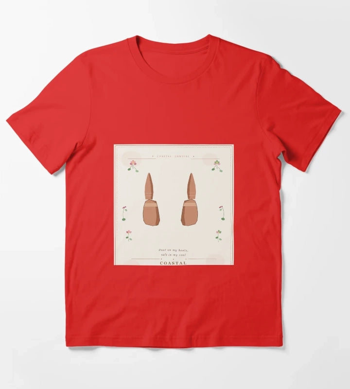 Dust On My Boots Salt In My Soul Vintage Cowgirl Floral T-Shirt Red