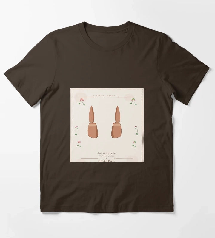 Dust On My Boots Salt In My Soul Vintage Cowgirl Floral T-Shirt Brown