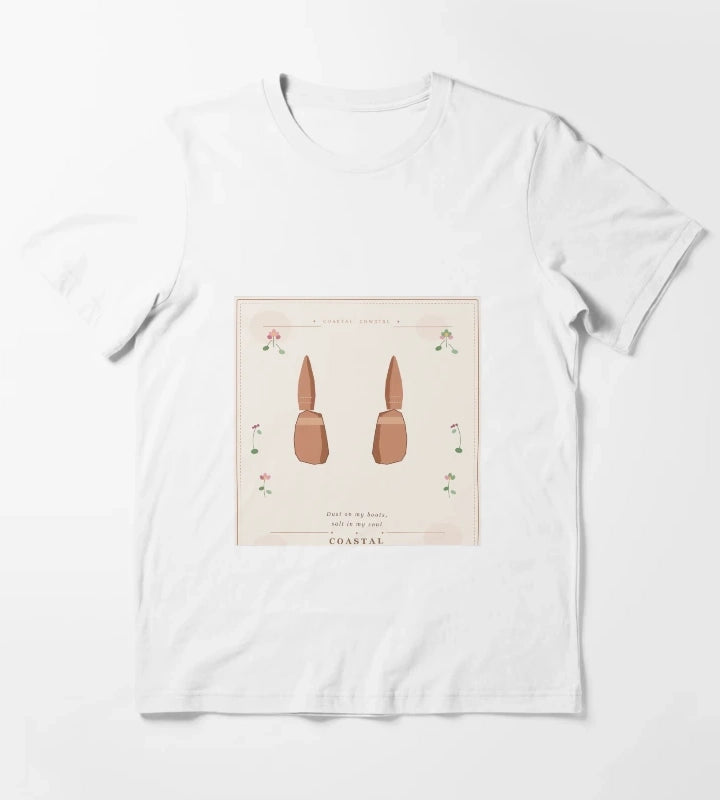 Dust On My Boots Salt In My Soul Vintage Cowgirl Floral T-Shirt White
