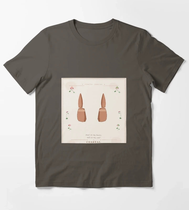 Dust On My Boots Salt In My Soul Vintage Cowgirl Floral T-Shirt Dark Grey