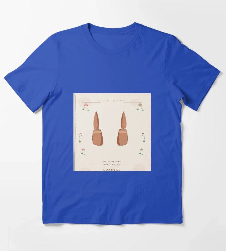 Dust On My Boots Salt In My Soul Vintage Cowgirl Floral T-Shirt Blue