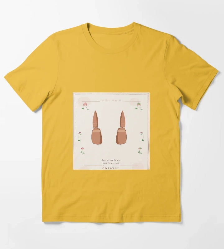 Dust On My Boots Salt In My Soul Vintage Cowgirl Floral T-Shirt Yellow