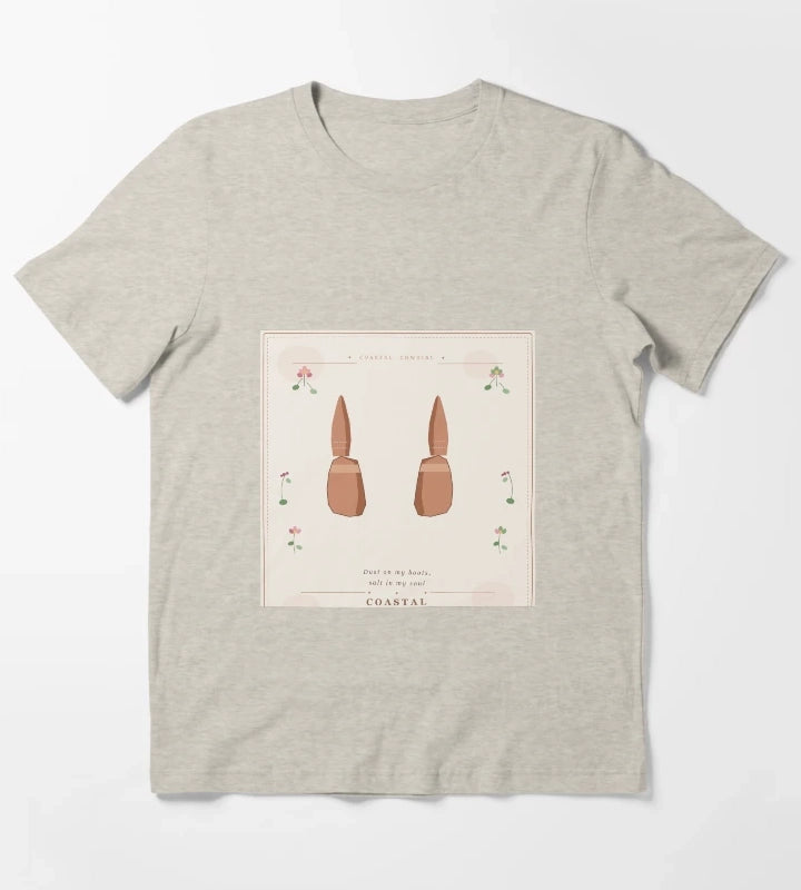 Dust On My Boots Salt In My Soul Vintage Cowgirl Floral T-Shirt Cream