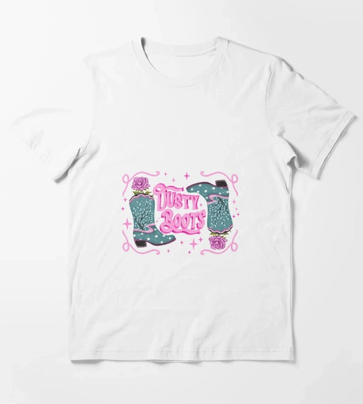 Dusty boots cowgirl grit T-Shirt White