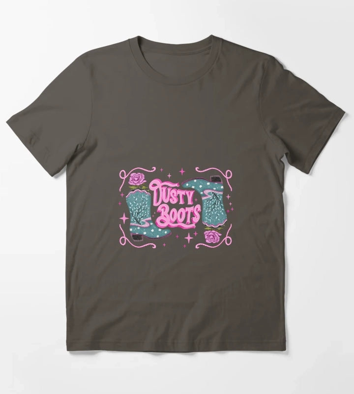 Dusty boots cowgirl grit T-Shirt Dark Grey