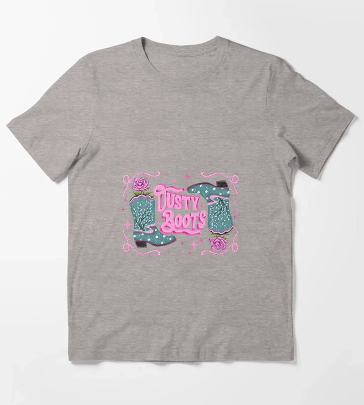 Dusty boots cowgirl grit T-Shirt Heather Grey