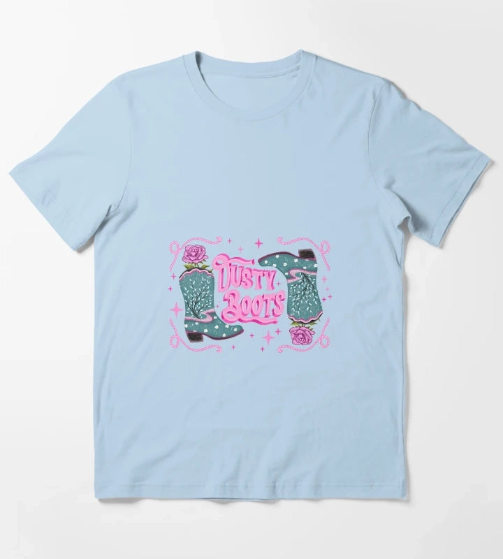 Dusty boots cowgirl grit T-Shirt Sky Blue