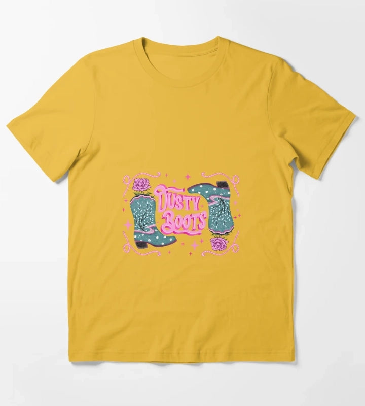 Dusty boots cowgirl grit T-Shirt Yellow