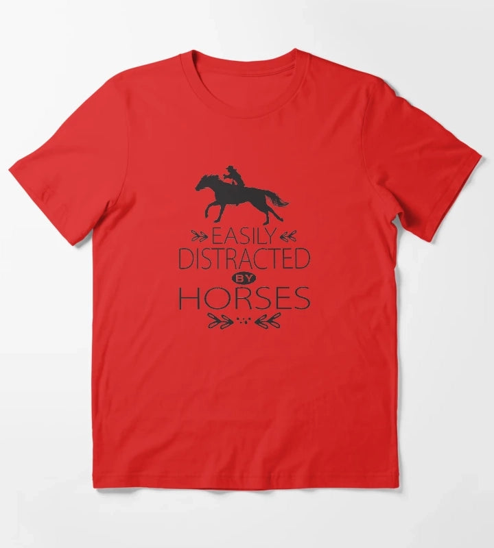 Easily Distracted by Horses T-Shirt Red