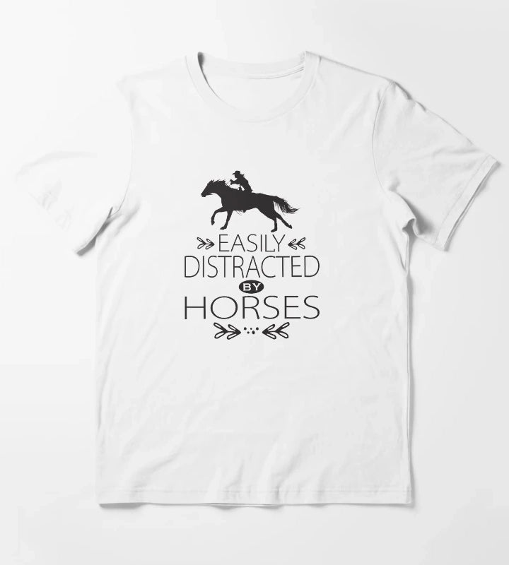 Easily Distracted by Horses T-Shirt White