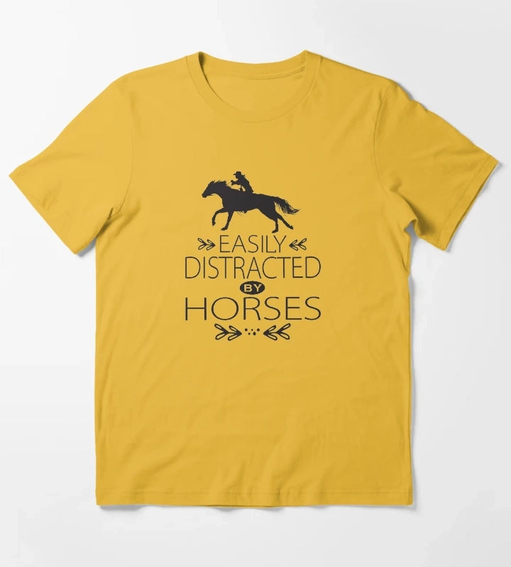 Easily Distracted by Horses T-Shirt Yellow