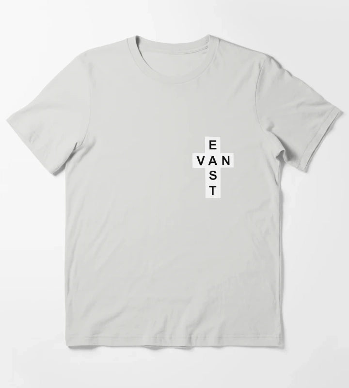East Van White Cross T-Shirt Light Grey